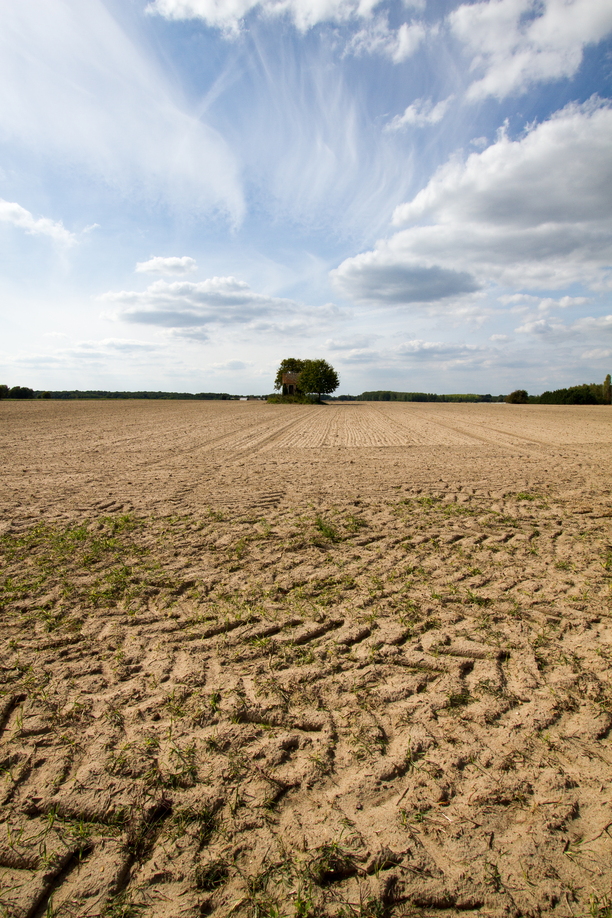 A lonesome farm building in the Loire Valley, France